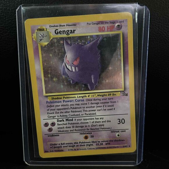 Gengar - 5/62 - Holo Rare - Unlimited Edition  Fossil Pokemon Trading Card - Picture 1 of 1